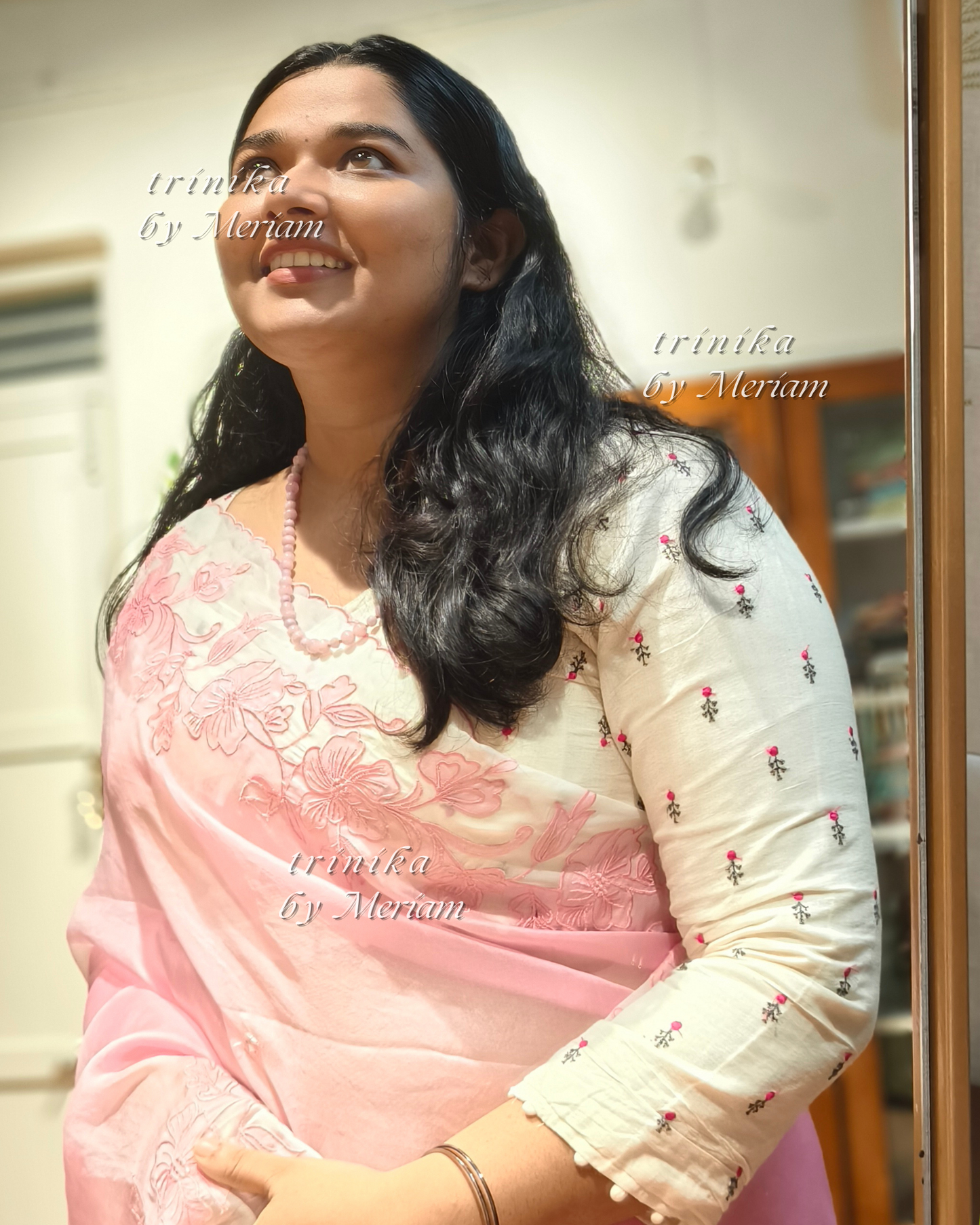 Pink Pure Organza Saree