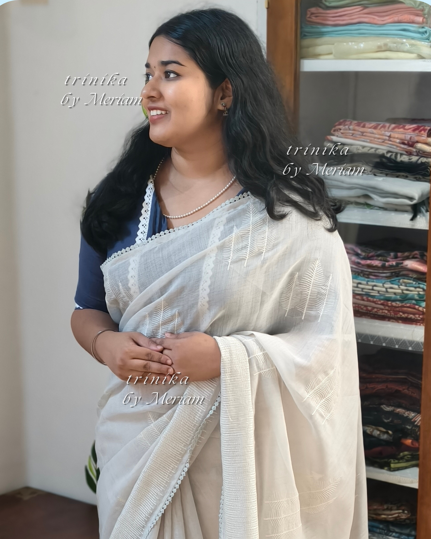 Grey Cotton Linen Saree