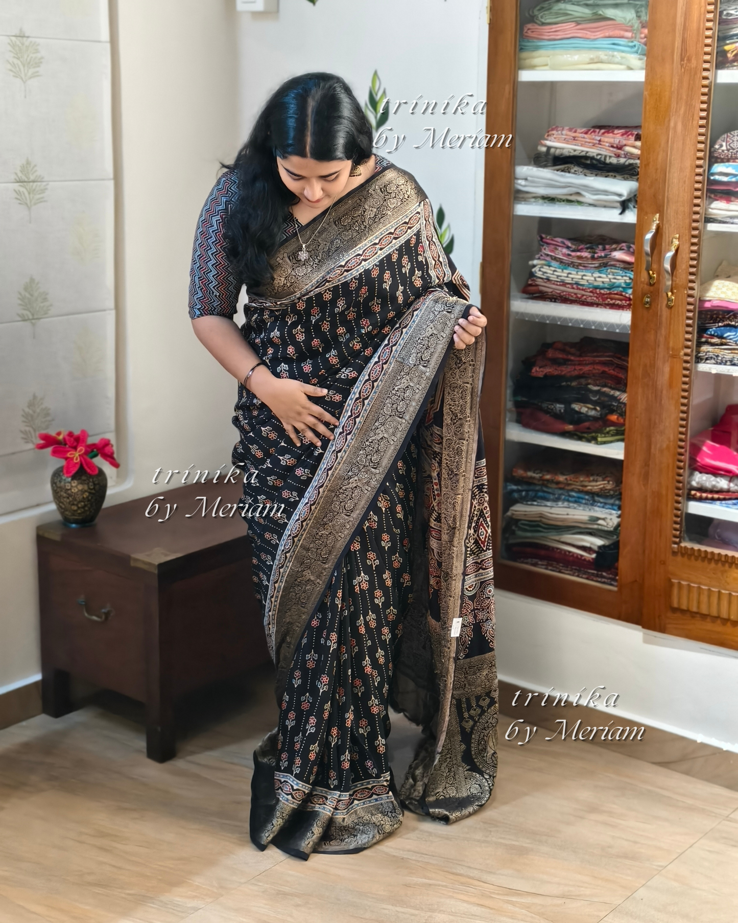 Black Modal Banarasi Silk Saree