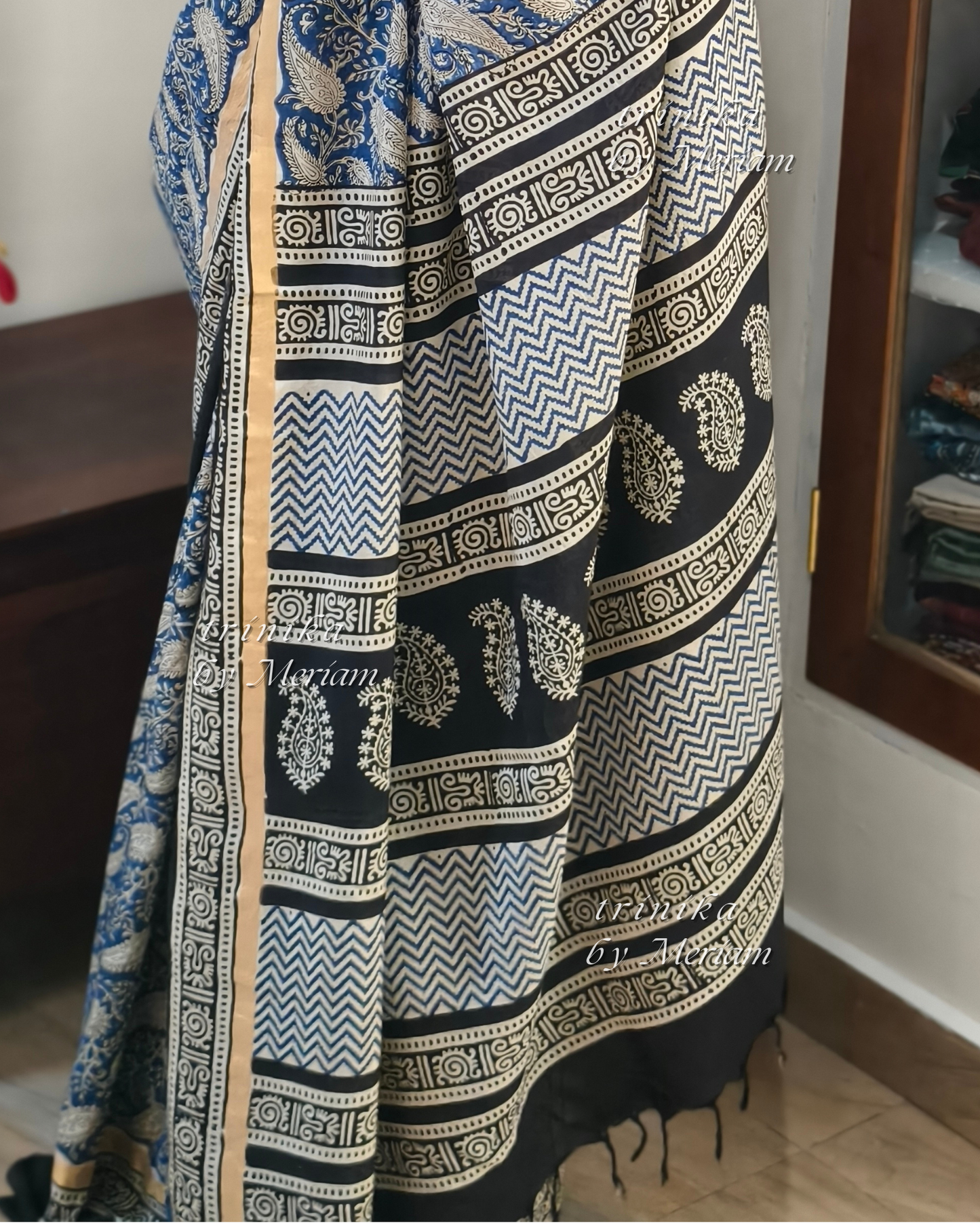Blue Assam Silk Saree