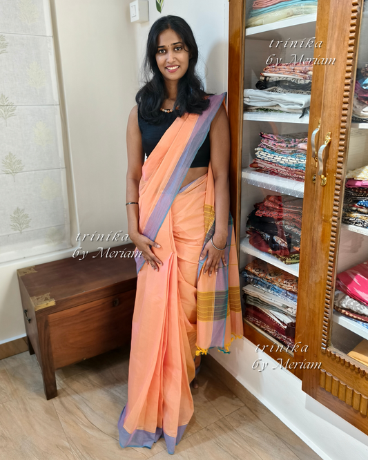 Peach Handloom Saree