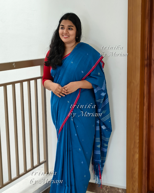 Blue Jamdani Saree
