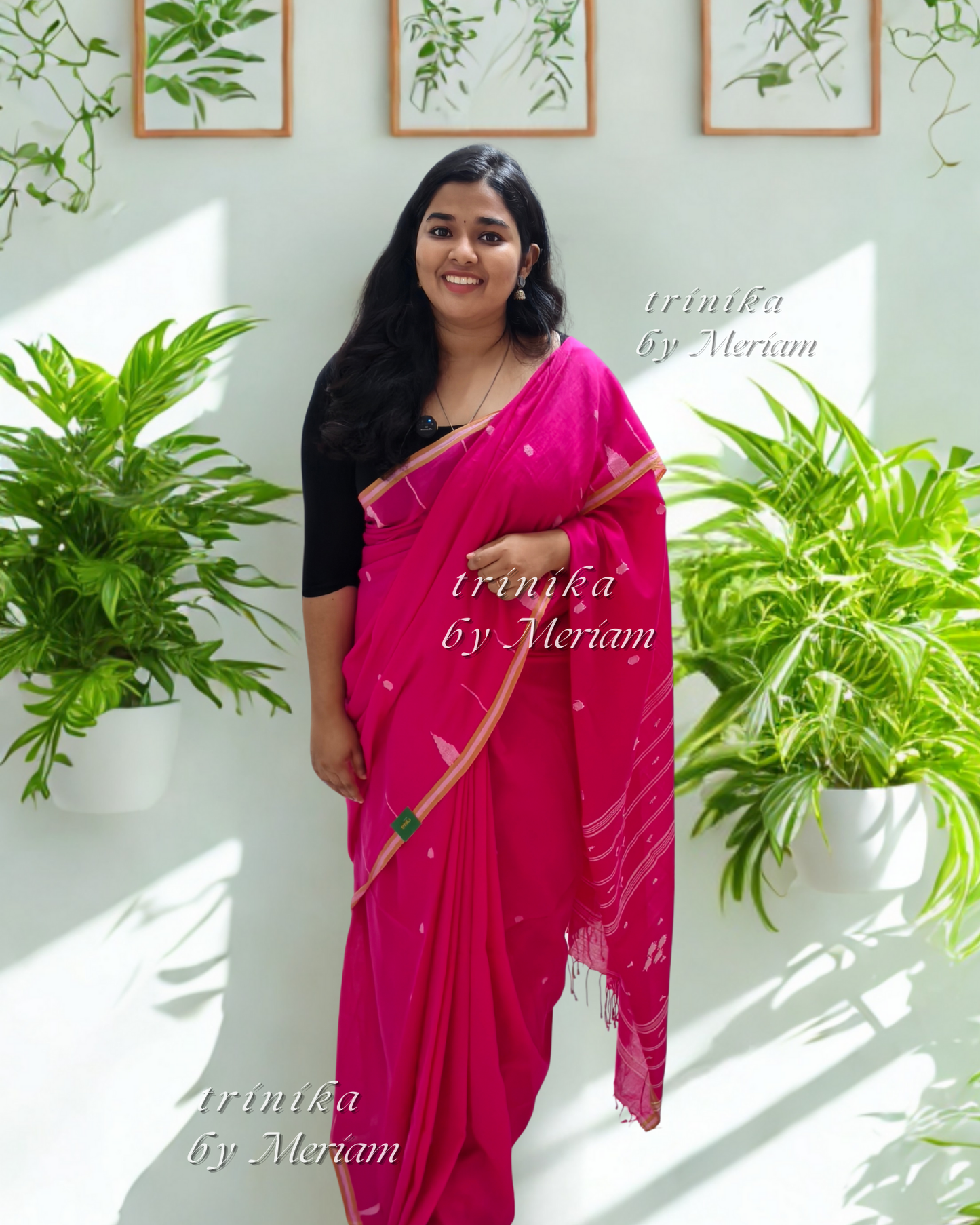 Dark Pink Jamdani Saree