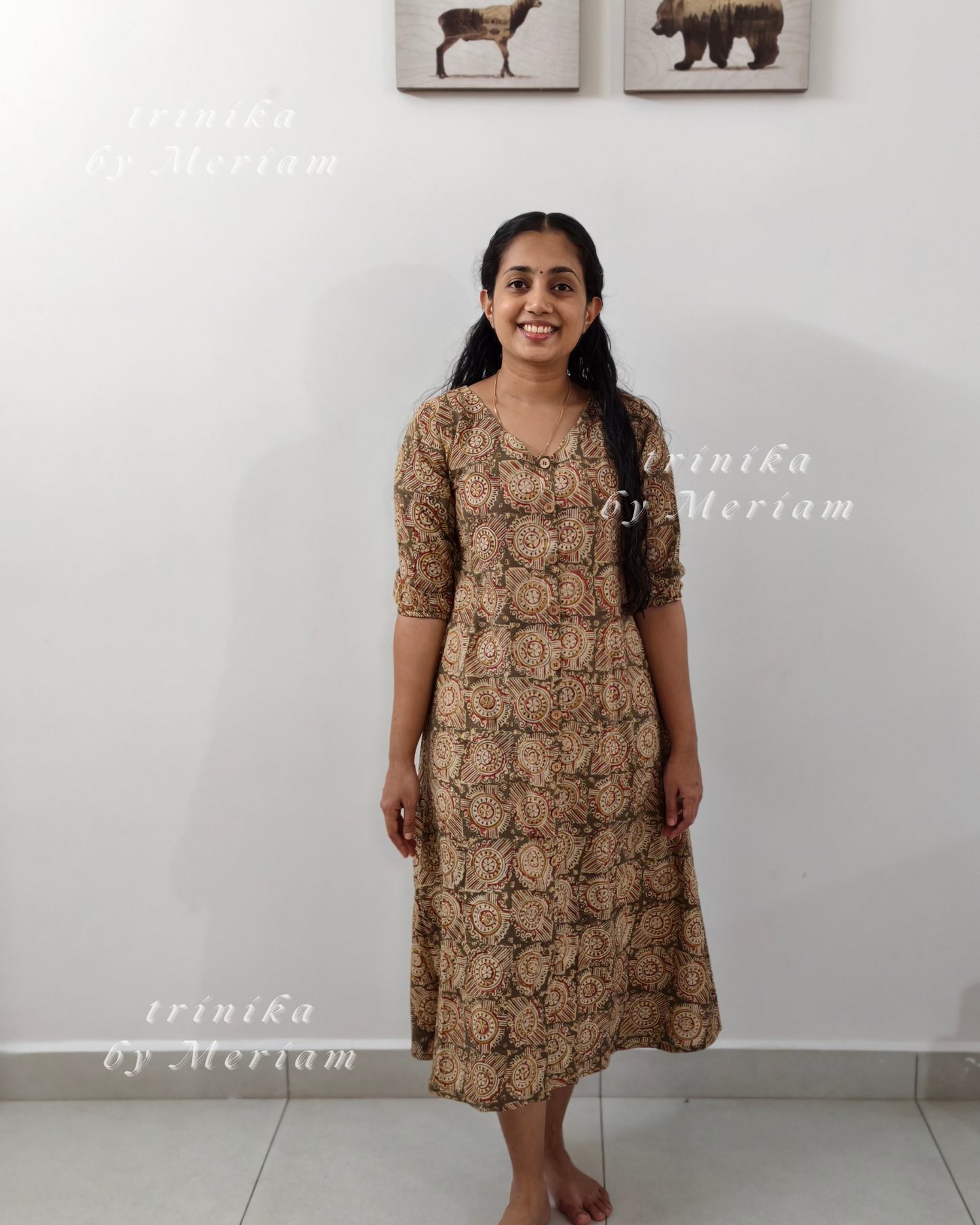 Grey Green A-Line Kurta