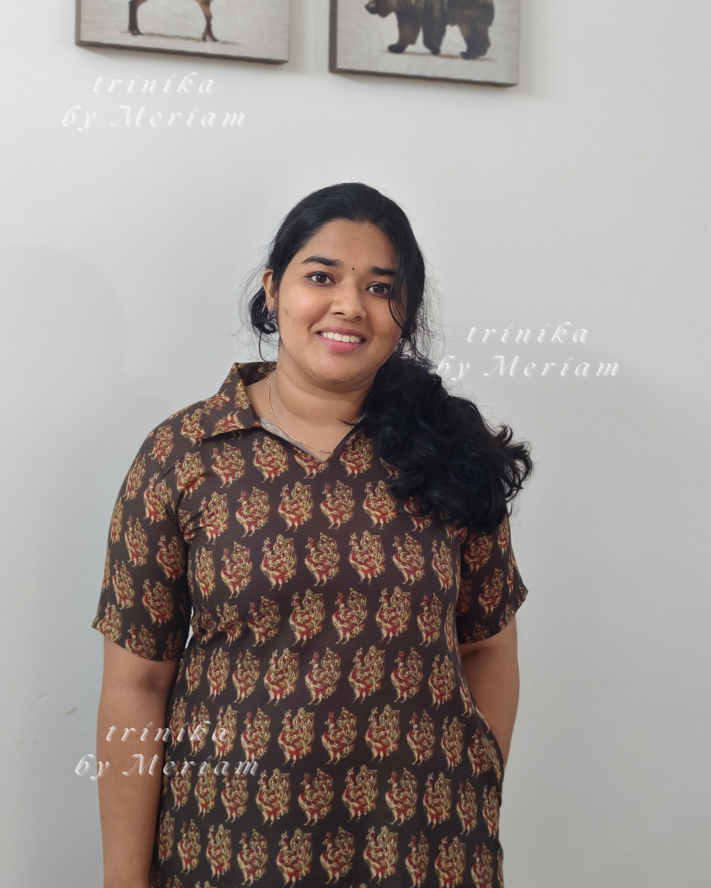 Dark Green Collared A-Line Kurta