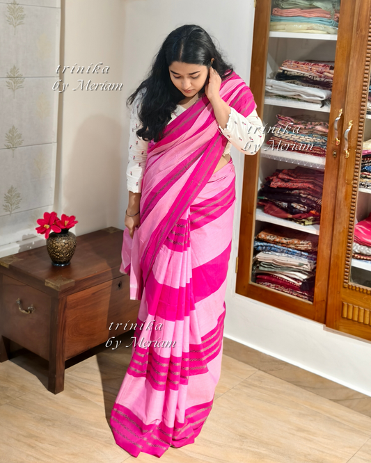 Pink Handloom Saree