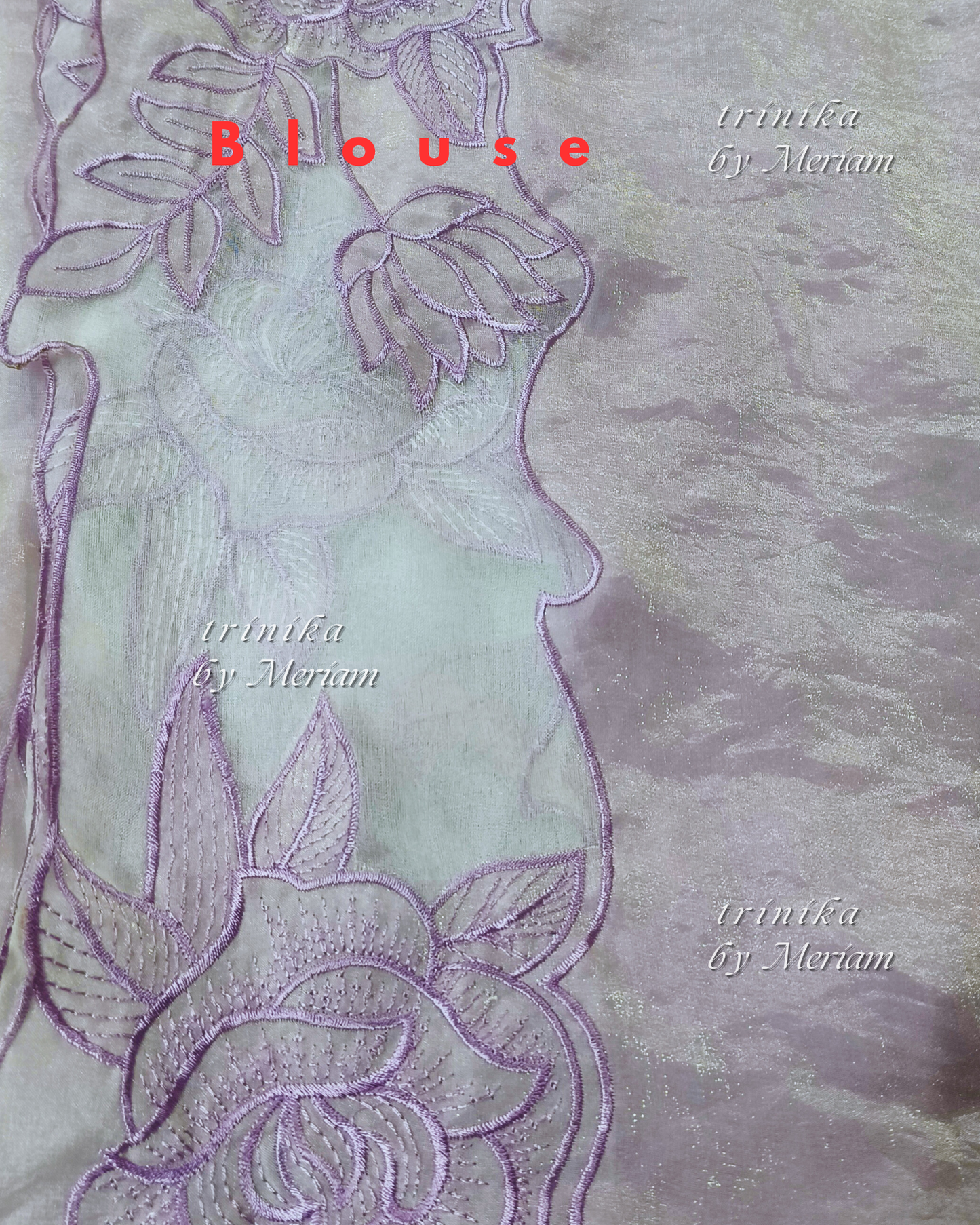 Lavender Glass Tissue Saree