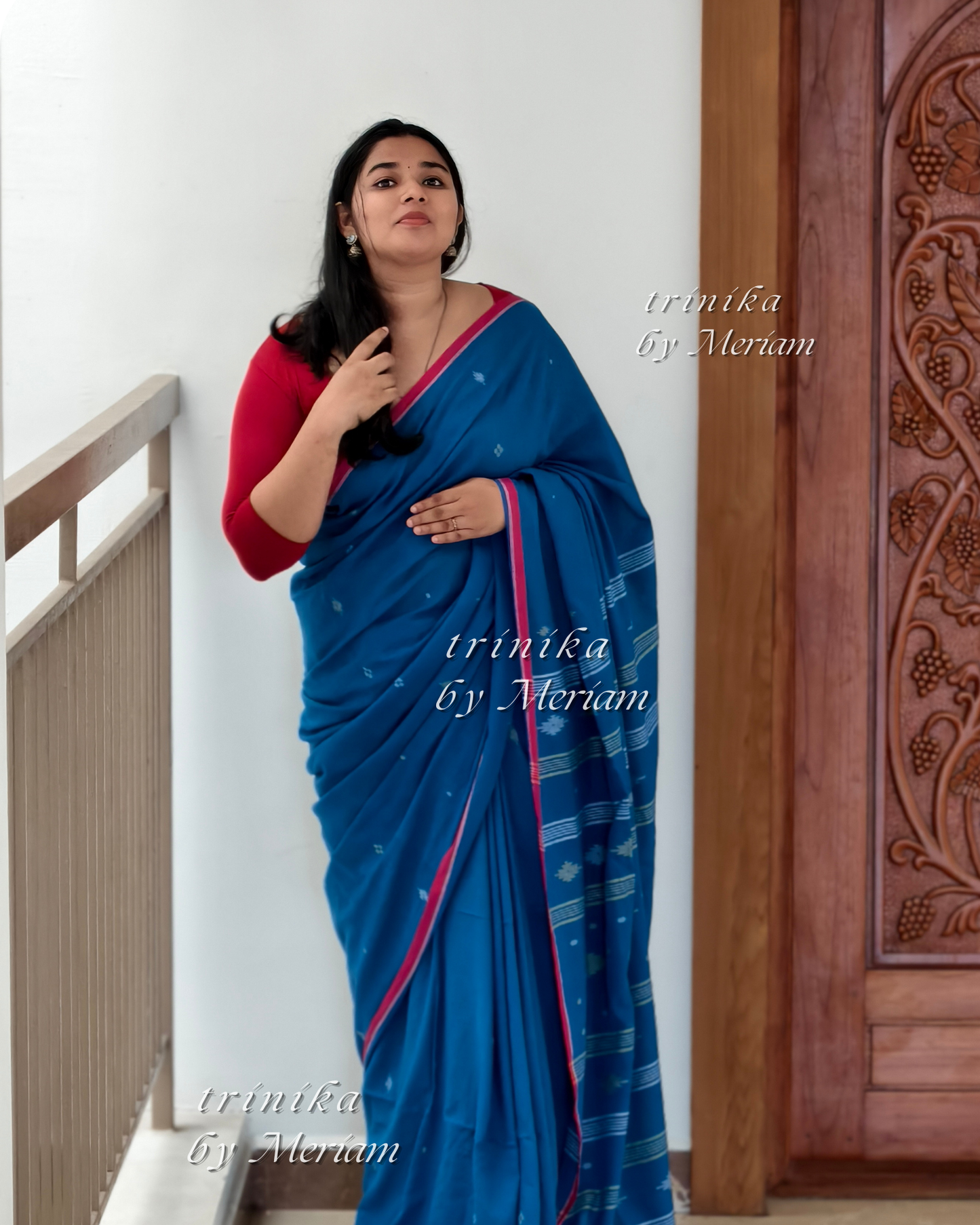 Blue Jamdani Saree