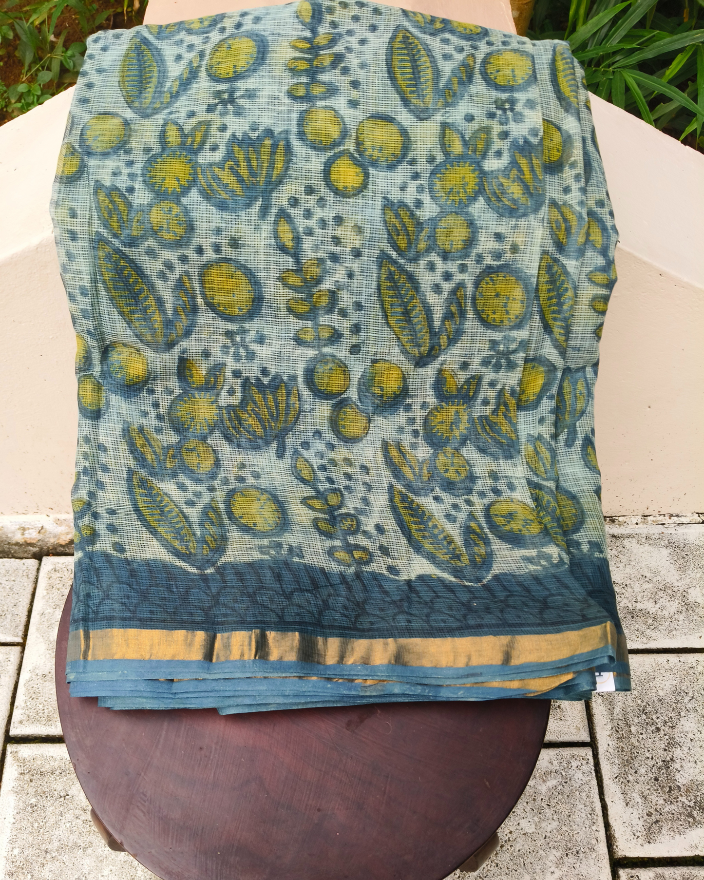 Stone Blue Color Kota Doria Saree