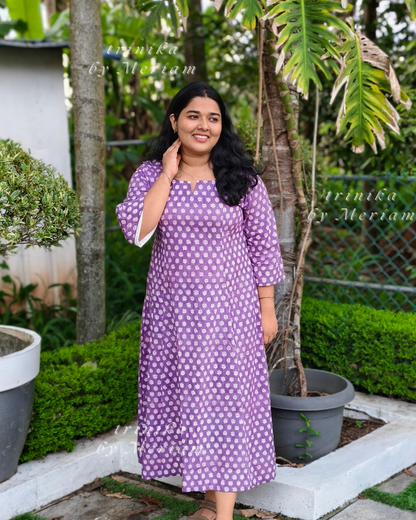 Lavander Flowers 6 Panel Kurta