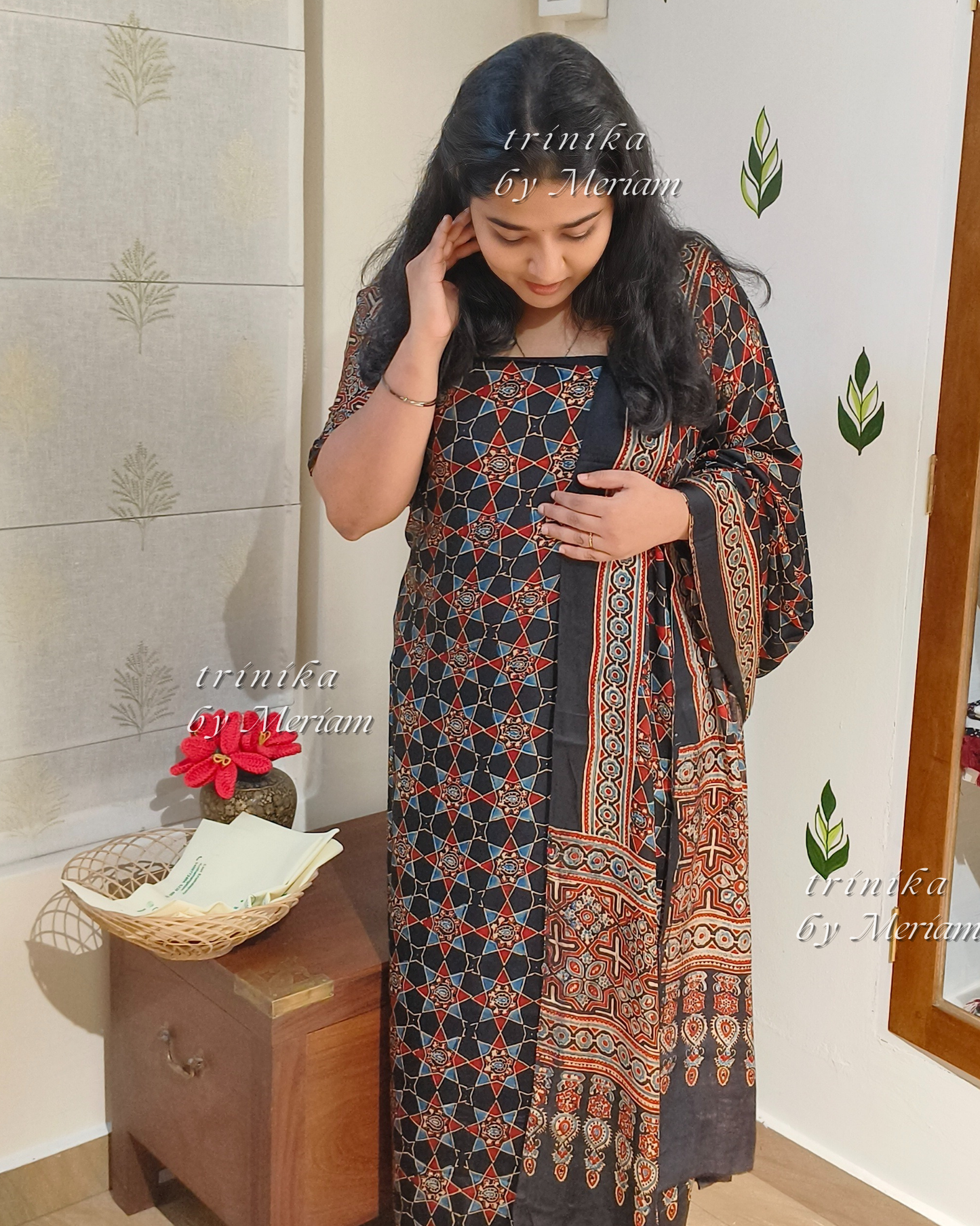Black Modal Silk Salwar Suit