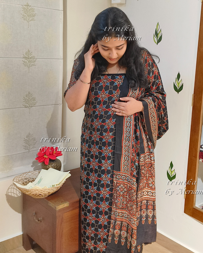 Black Modal Silk Salwar Suit