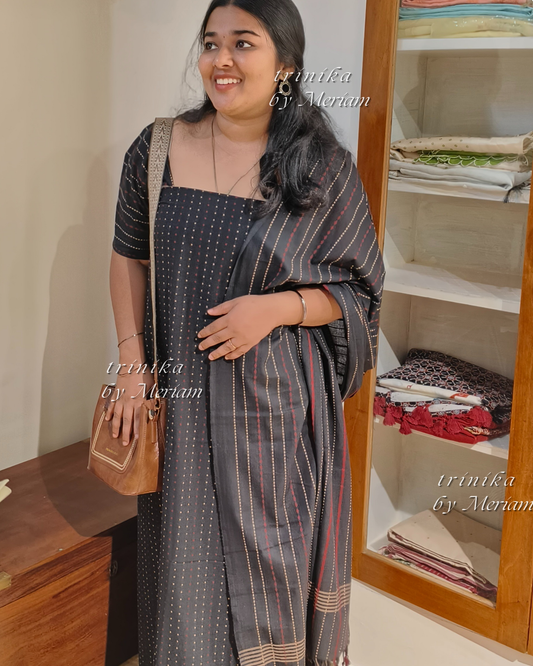 Black Kalamkari Salwar Suit