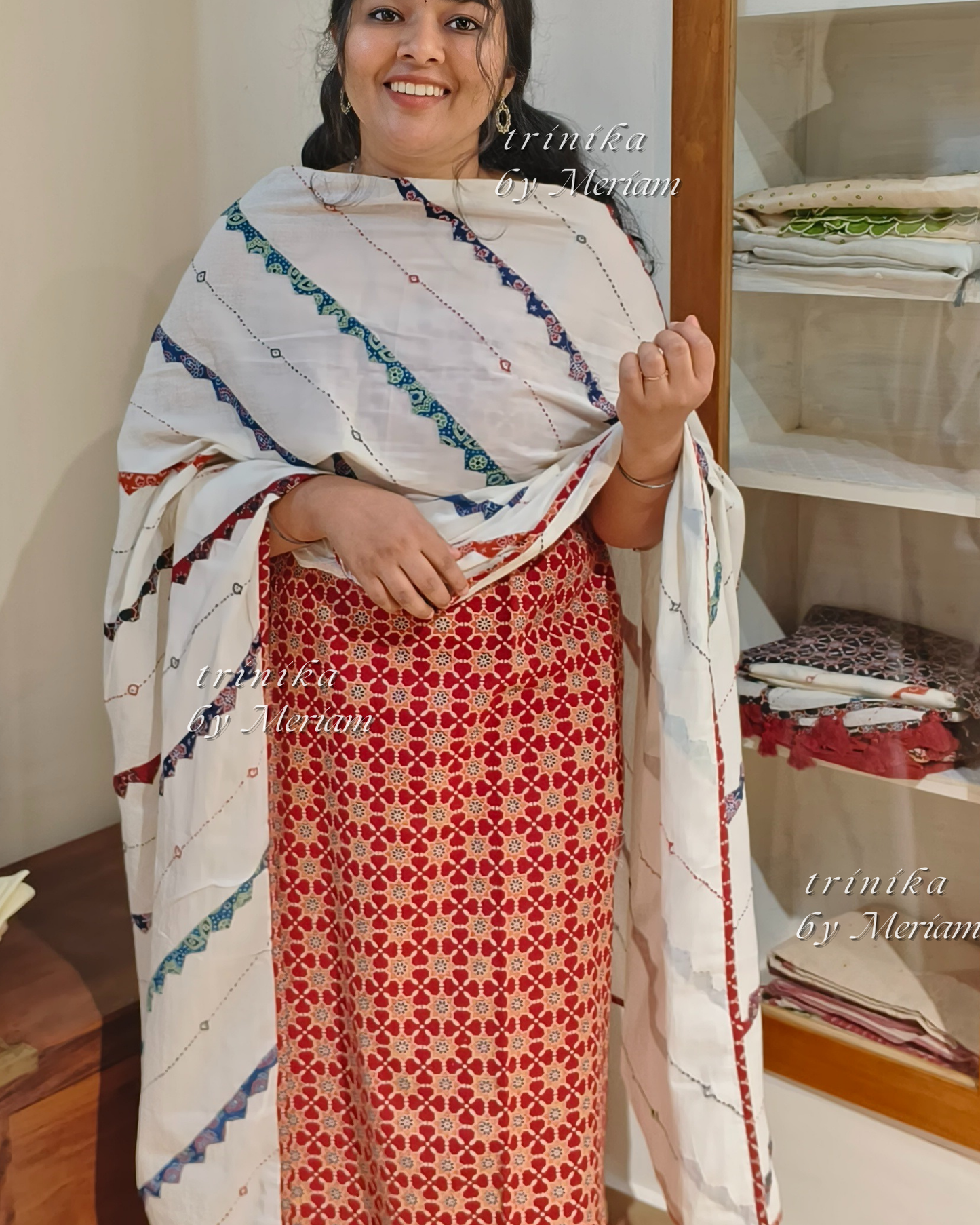 Maroon Ajrakh Salwar Suit