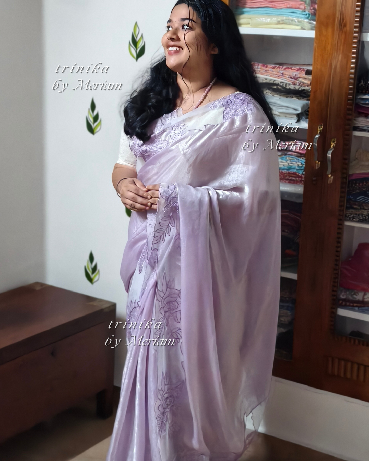 Lavender Glass Tissue Saree