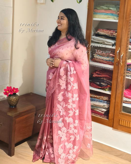 Purple Organza Saree