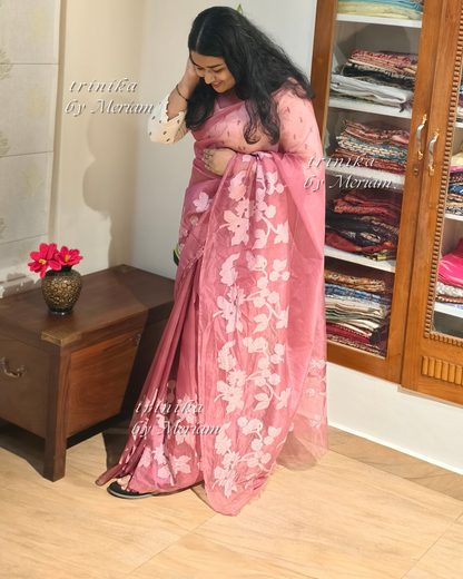 Purple Organza Saree
