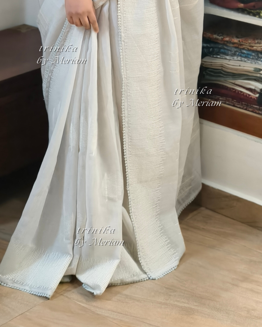 Grey Cotton Linen Saree
