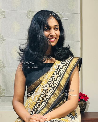 Mustard Maheshwari Silk Cotton Saree