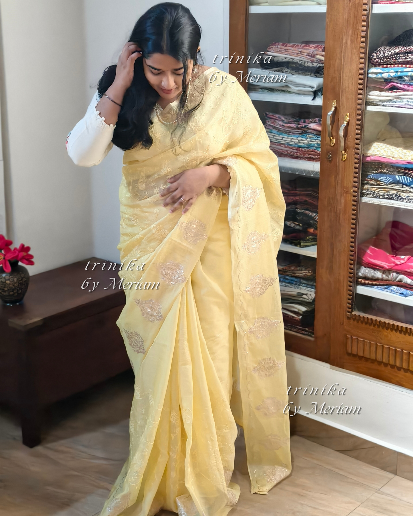 Yellow Super Net Kota Saree