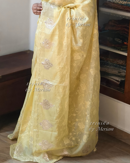 Yellow Super Net Kota Saree
