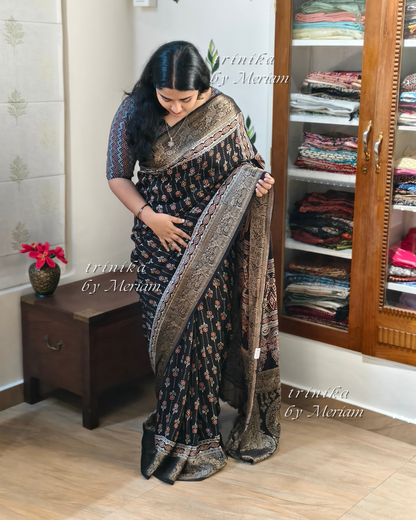 Black Modal Banarasi Silk Saree