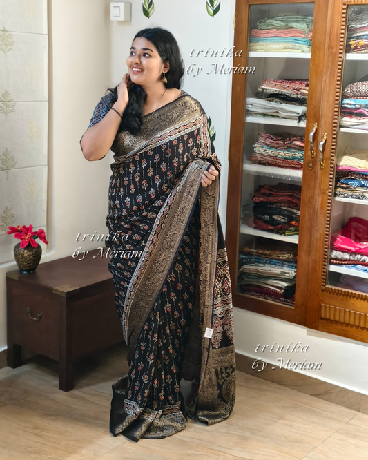 Black Modal Banarasi Silk Saree