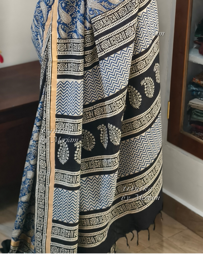 Blue Assam Silk Saree