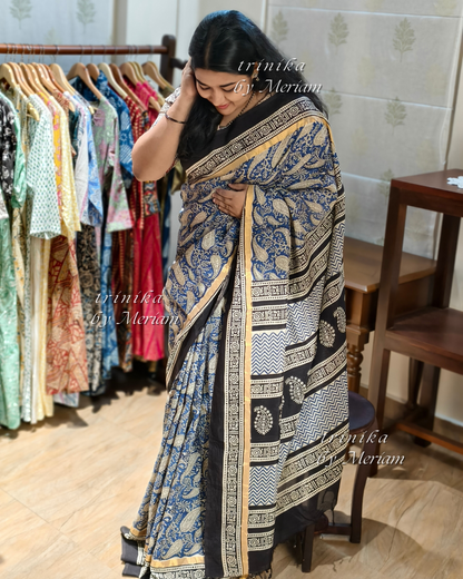 Blue Assam Silk Saree