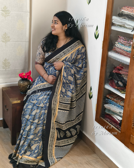 Blue Assam Silk Saree