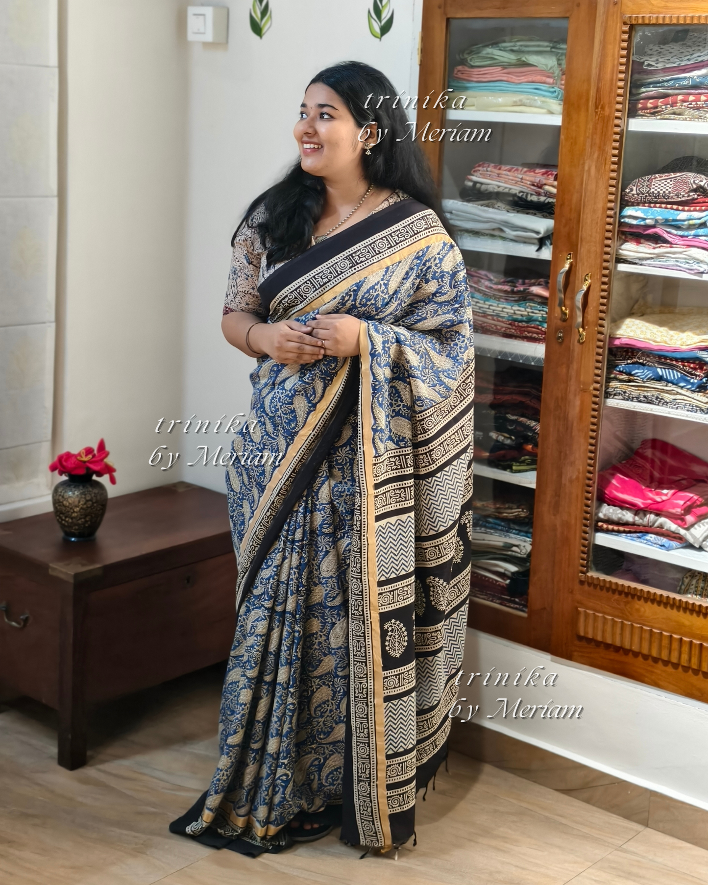 Blue Assam Silk Saree