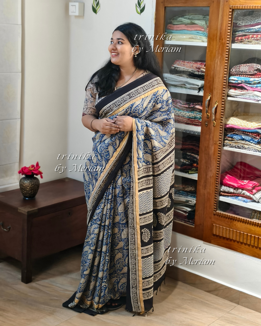 Blue Assam Silk Saree