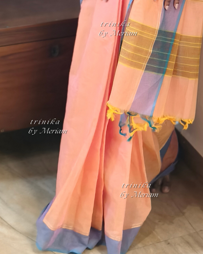 Peach Handloom Saree