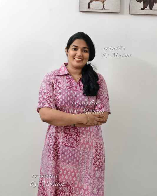 Lavender Collared A-Line Kurta