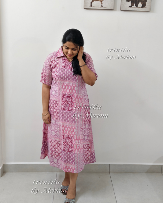 Lavender Collared A-Line Kurta