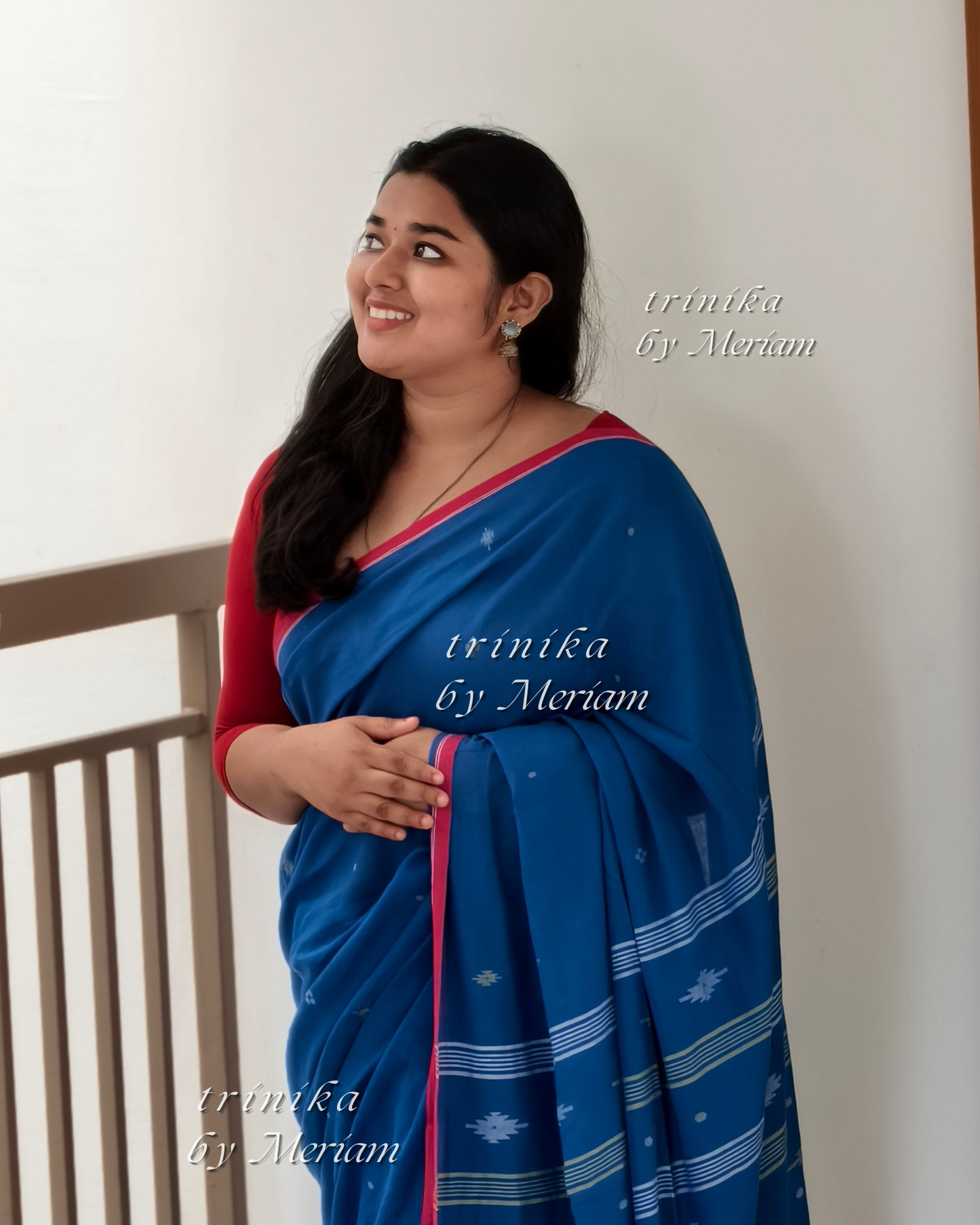 Blue Jamdani Saree