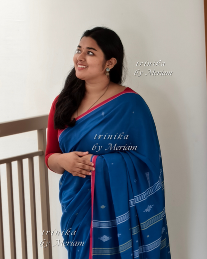 Blue Jamdani Saree