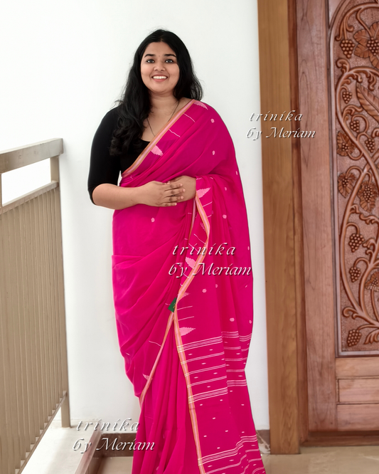 Dark Pink Jamdani Saree