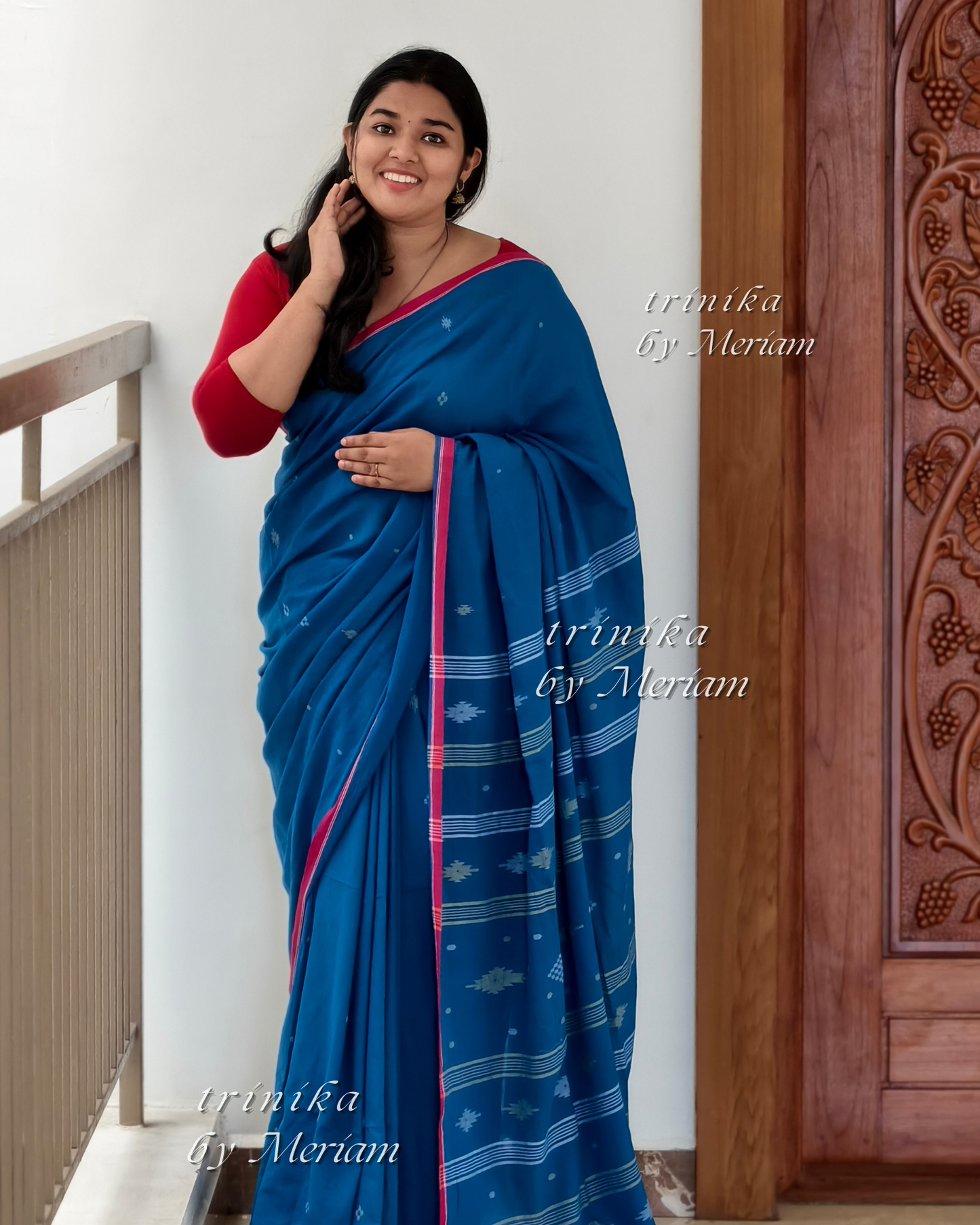 Blue Jamdani Saree