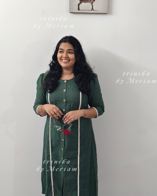 Green A-Line  Kurta