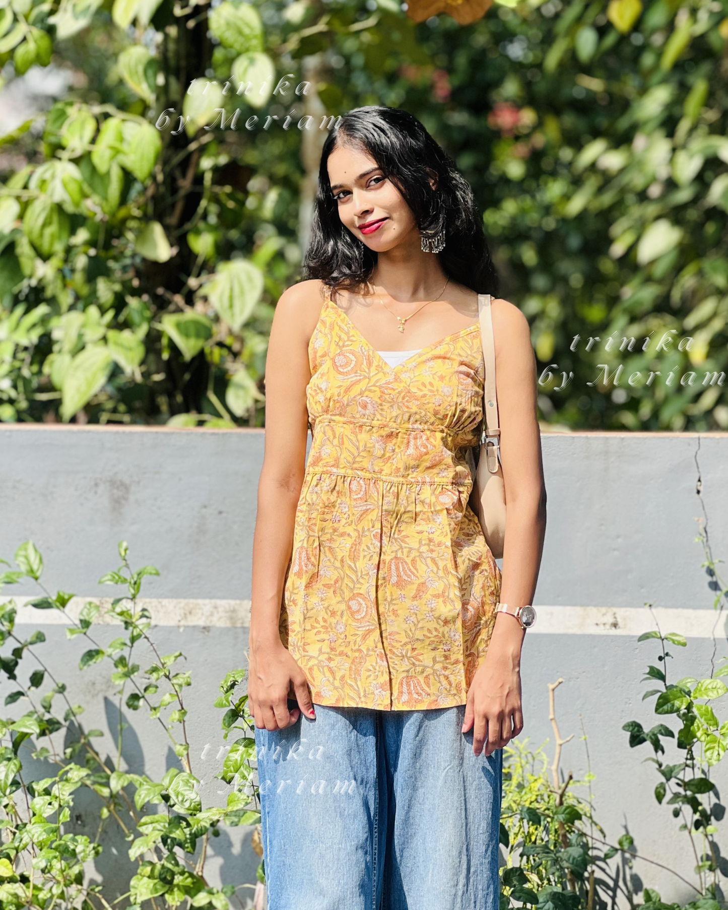 Yellow Peplum Top
