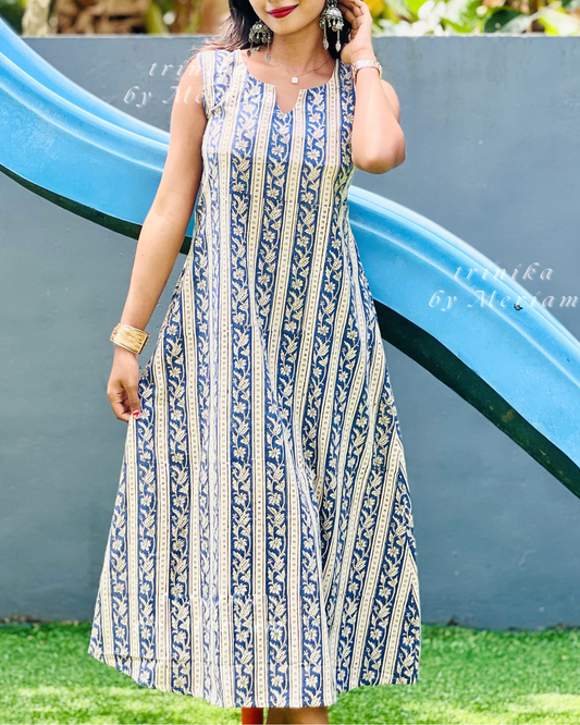 Cream A-Line  Sleeveless Kurta