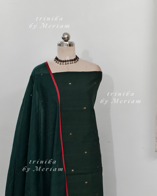 Bottle Green Jamdani Salwar Suit