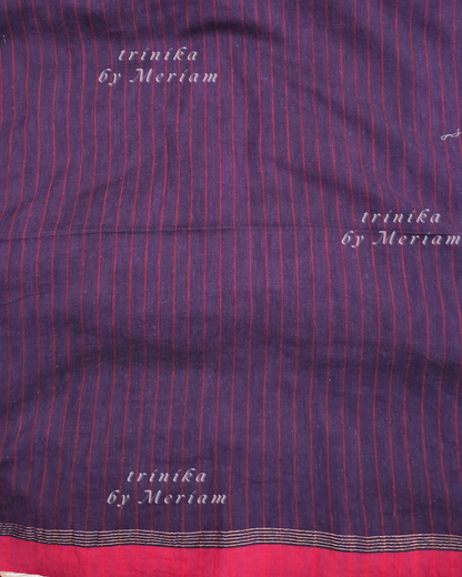 Dark Purple Jamdani Saree with Zari Buttas
