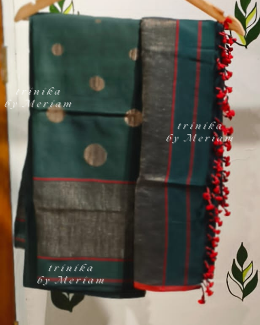 Bottle Green Jamdani Salwar Suit