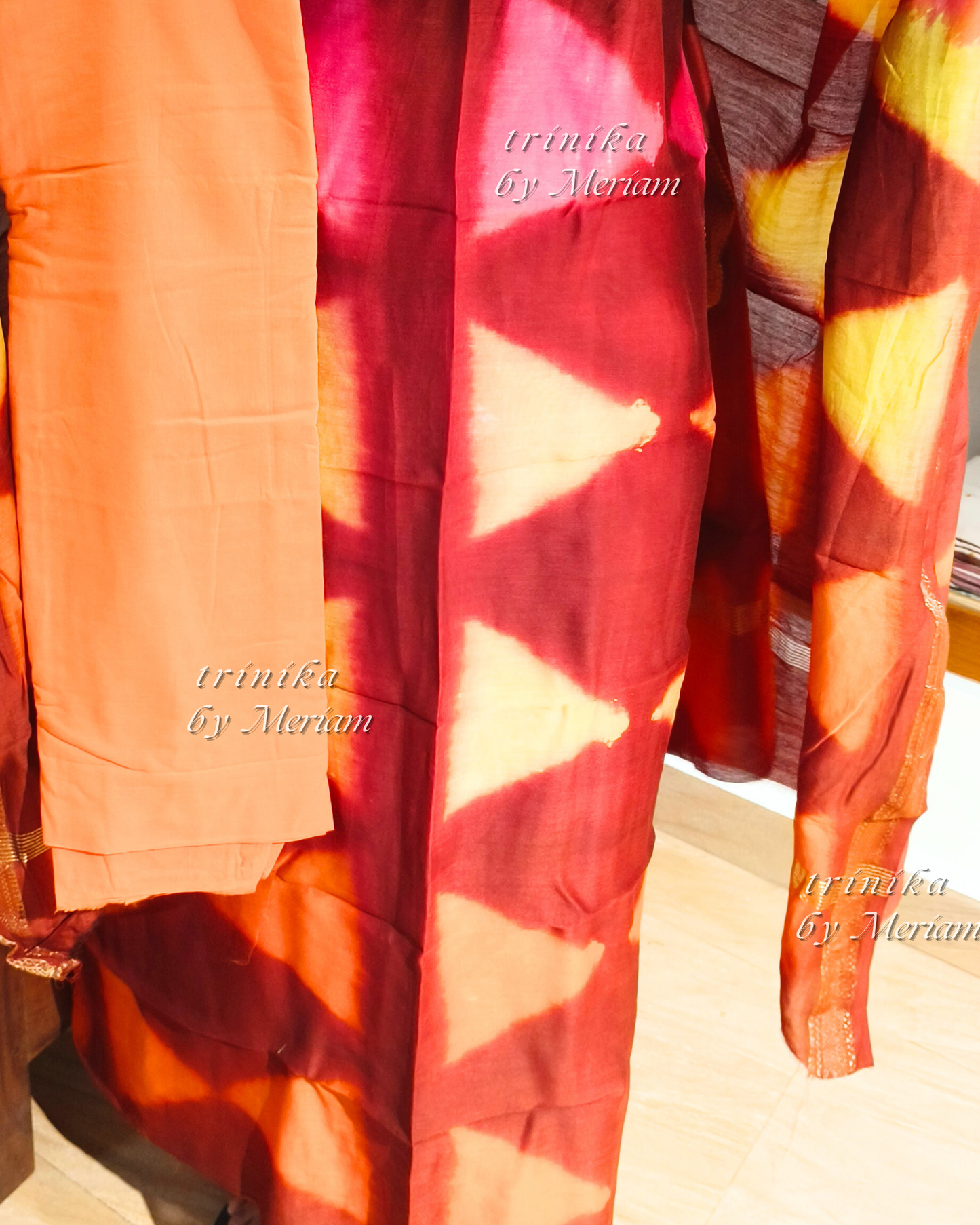Magenta Maroon Maheshwari Silk Cotton Salwar Suit