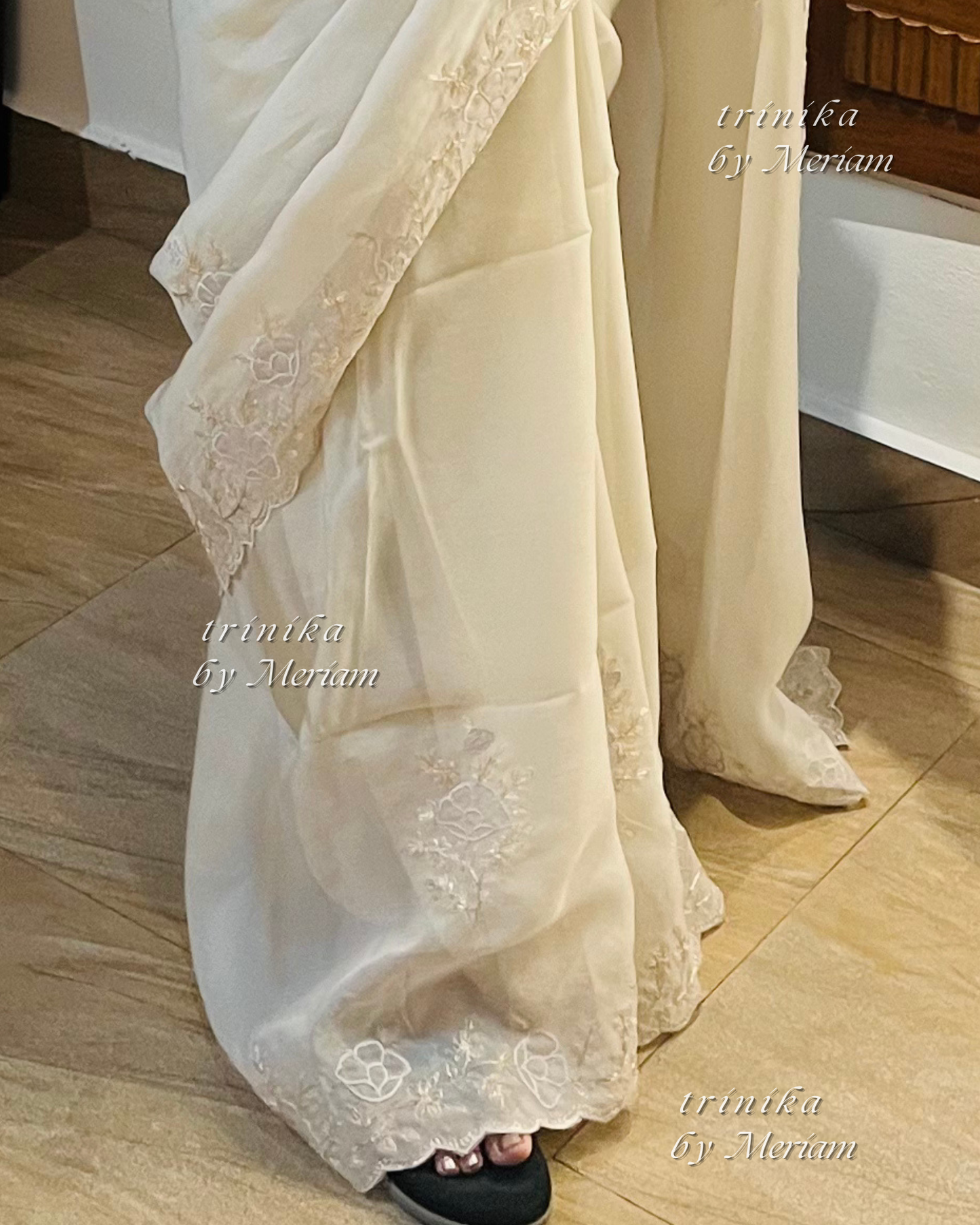Pastel Ash Pure Organza Saree