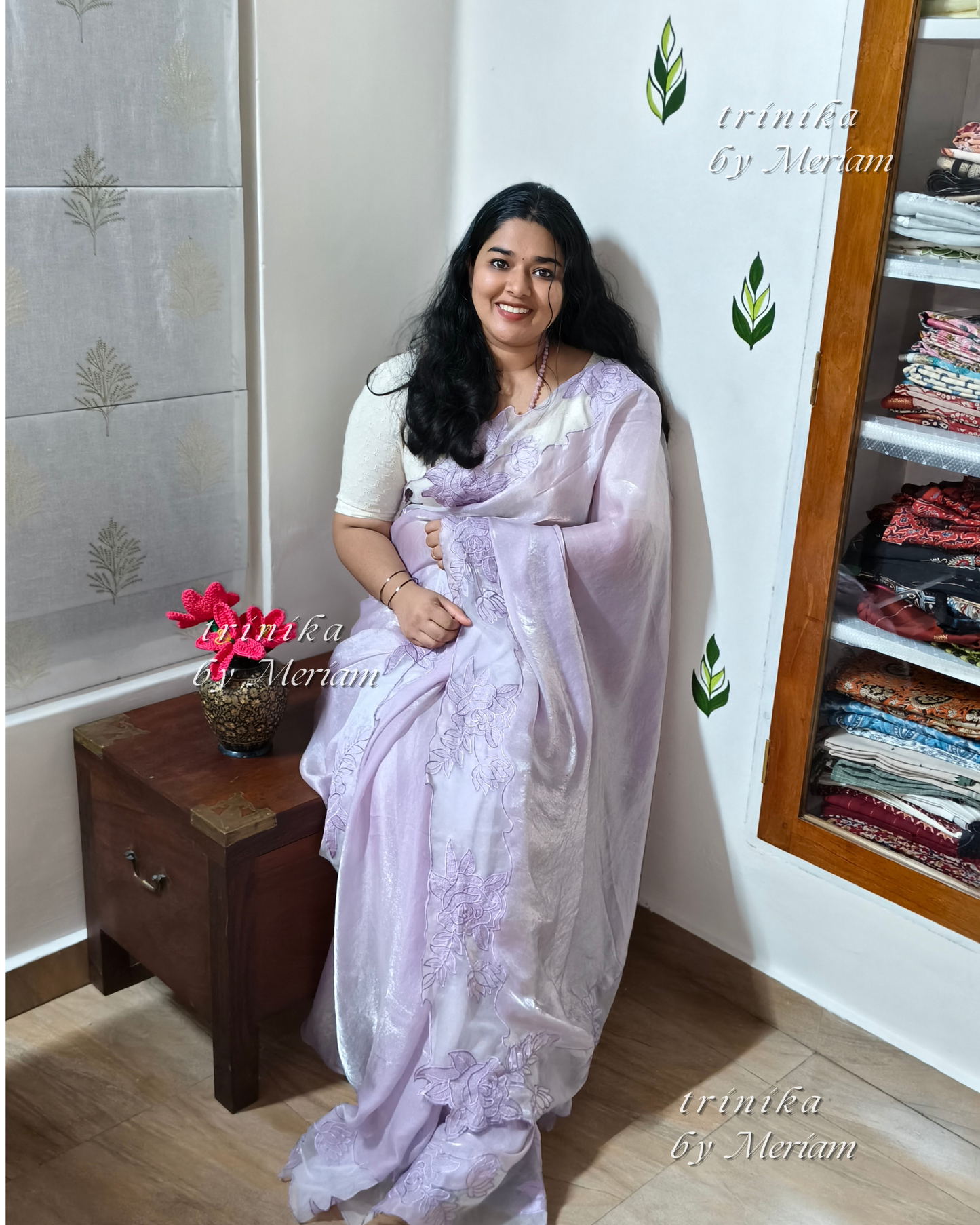 Lavender Glass Tissue Saree