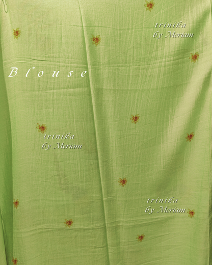Lime Green Banarasi Organza Saree