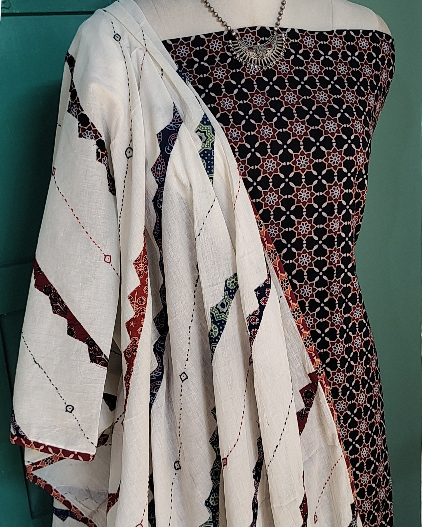 Black Ajrakh Salwar Suit